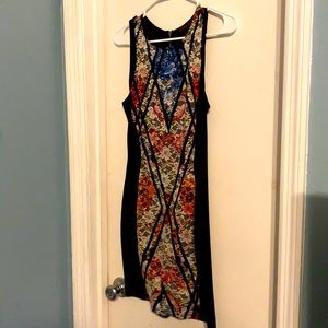 Black Dress with Flower Lace Overlay